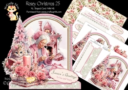 Rosey Christmas 25 XL Shaped Card Kit