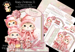 Rosey Christmas 31 XL Shaped Card Kit
