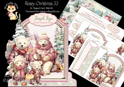 Rosey Christmas 33 XL Shaped Card Kit