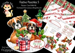 Festive Poochies 5 Rocker Card