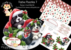Festive Poochies 7 Rocker Card