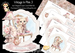 Vintage in Pink 3 Shaped Easel