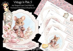 Vintage in Pink 5 Shaped Easel