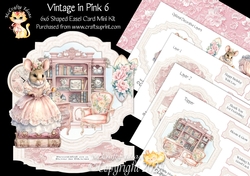 Vintage in Pink 6 Shaped Easel