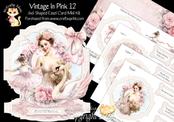 Vintage in Pink 12 Shaped Easel