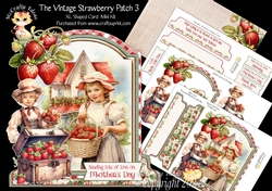The Vintage Strawberry Patch 3 XL Shaped Card Kit