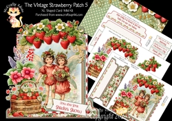 The Vintage Strawberry Patch 5 XL Shaped Card Kit