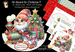 All Aboard for Christmas 9 XL Rocker Card 