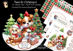 Paws for Christmas 6 XL Rocker Card 