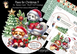 Paws for Christmas 9 XL Rocker Card 