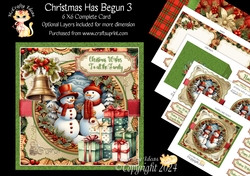 Christmas Has Begun 3 6x6 Simply Cards 