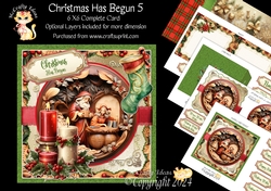 Christmas Has Begun 5 6x6 Simply Cards