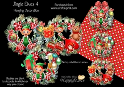 Jingle Elves 4 Hanging Wreath Decoration