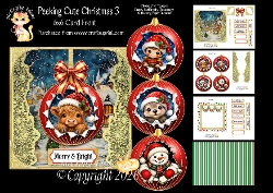 Peeking Cute Christmas 3 6x6
