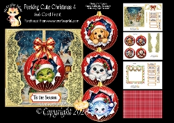 Peeking Cute Christmas 4 6x6