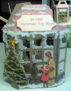 3D Victorian Toy Shop Window Card