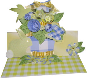 Country Gingham 3D Spiral Roses - Card Kit 2