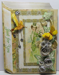 Amber Vintage Book Card & 3D Spiral Roses Kit