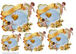 Forever Yours Cherubs Topper Sheet