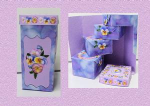 Pansy Bouquet Treasure Tower Box
