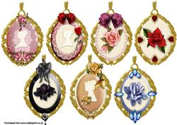 Vintage Cameo Pendant Toppers