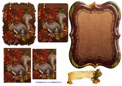 Autumn Squirrel Pyramage Sheet