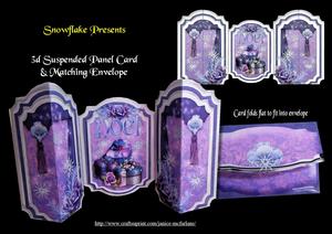 Snowflake Presents 3D Suspended Panel Card