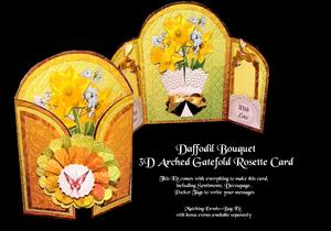 Daffodil Bouquet 3D Gatefold Rosette Card