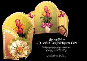 Spring Tulips 3D Gatefold Rosette Card