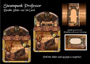 Steampunk Professor Double Slide-out Card