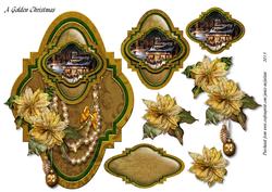 Golden Christmas Large 3D Topper Sheet