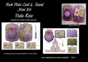 Viola Rose Book Plate Card & Stand Mini Kit