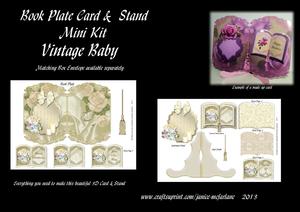 Vintage Baby Book Plate Card & Stand Mini Kit
