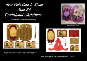 Traditional Christmas Book Plate Card & Stand Mini Kit