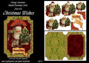 Christmas Wishes Vintage Christmas Pyramage Shaped Card