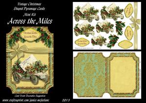 Across the Miles Vintage Christmas Pyramage Shaped Card