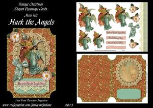 Hark the Angels Vintage Christmas Pyramage Shaped Card