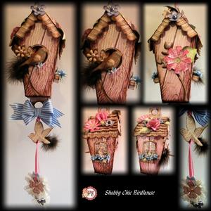 Shabby Chic Hanging Birdhouse/treat Box Decoration