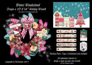 Winter Wonderland Design a 3D 8" x 8" Wreath