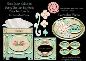 Shabby Chic French Tissue Box Cover & Decorative Plaque