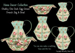 Shabby Chic French Jug/vase/urn & Bowl Kit