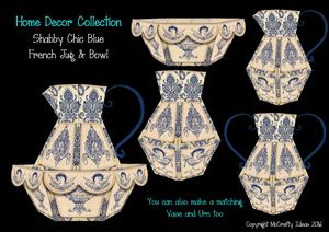 Shabby Chic French Jug/vase/urn & Bowl Kit