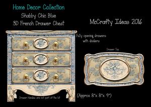 Shabby Chic French Chest of Drawers - Blue