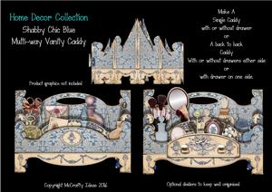 Shabby Chic Multi-way Vanity Caddy -blue