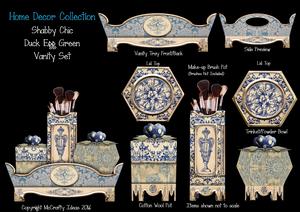Shabby Chic French Vanity Set - Blue