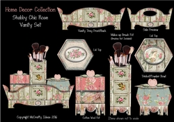 Shabby Chic French Vanity Set - Rustic Rose