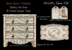 Shabby Chic French Chest of Drawers - Rustic Rose