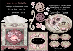 Shabby Chic Tissue Box Cover & Decorative Plaque - Parisienne Rose
