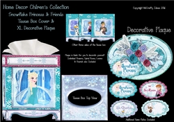 Snowflake Princess & Friends - Tissue Box Cover and Decorative Plaque