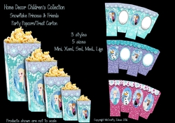 Snowflake Princess Party Popcorn/Treat Carton